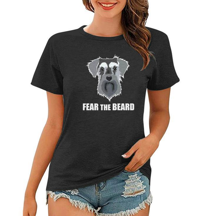 Dog Meme Fear The Beard Mini Schnauzer Dog Women T-shirt