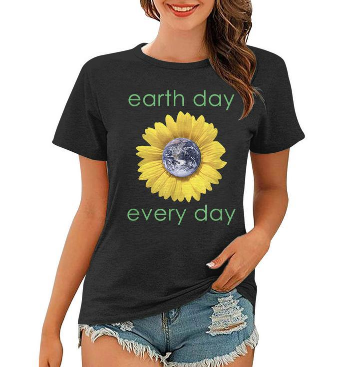 Earth Day Every Day - Green Environment Flower T-Shirt Women T-shirt