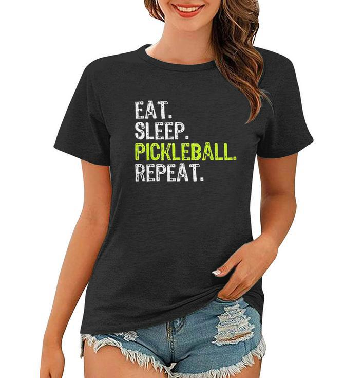 Eat Sleep Pickleball Repeat Player Funny Cool Gift Christmas Women T-shirt