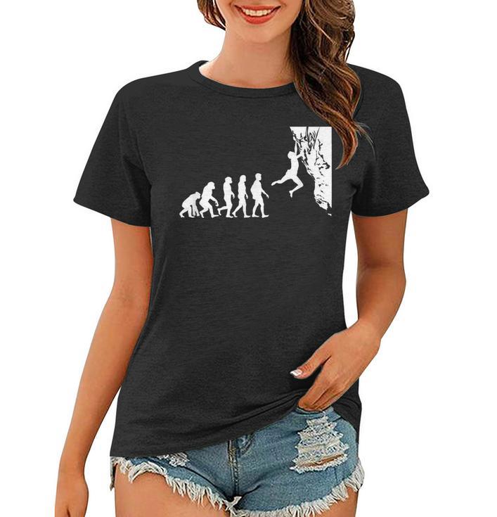 Evolution Climbing Berge Bergsteigen Klettern Frauen Tshirt