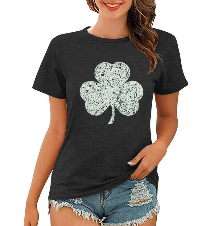 Faded Lucky Shamrock Clover St Patricks Day V2 Women T-shirt