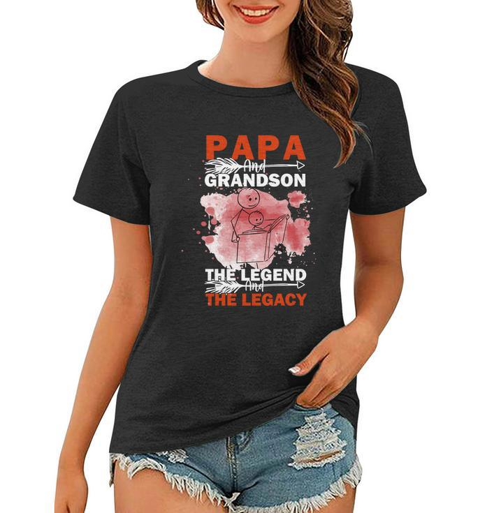 Fathers Day Papa And Grandson The Legend And The Legend Women T-shirt