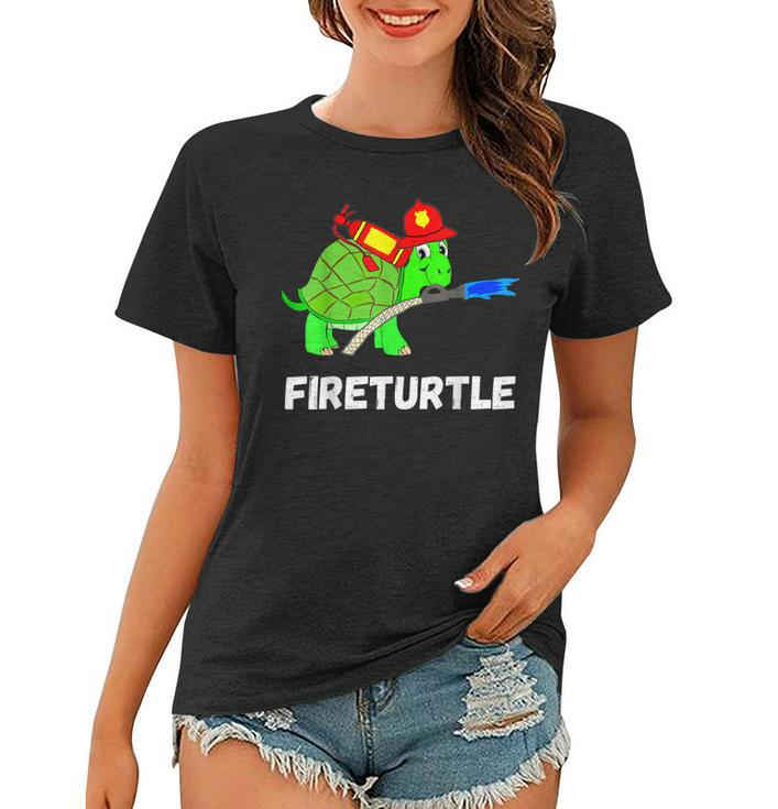 Fire Fighter Sea Turtle Tortoise Firefighter Fireman  Women T-shirt
