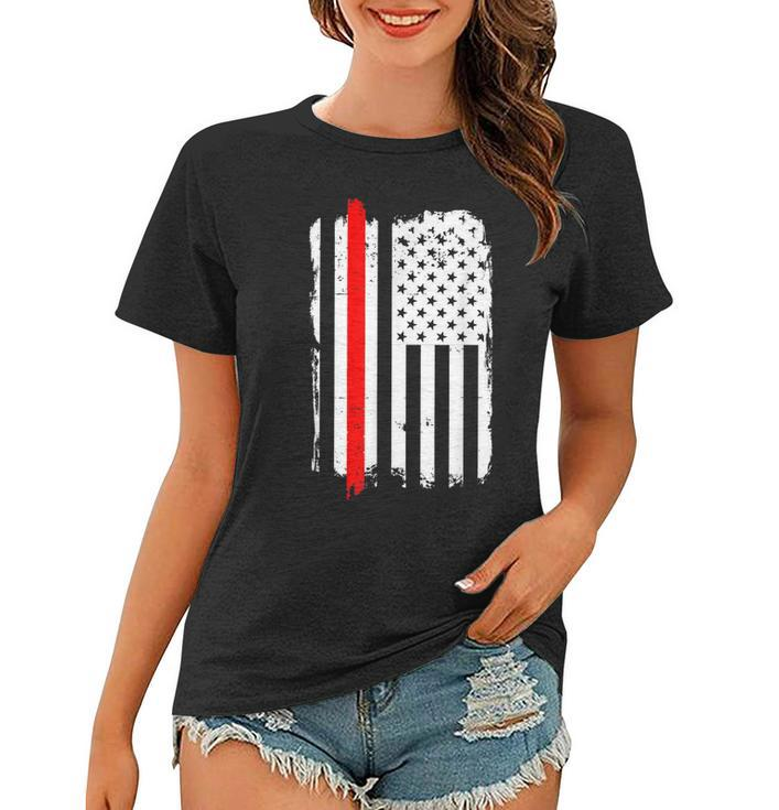 Firefighter Thin Red Line Amercian Flag  | Usa Women T-shirt