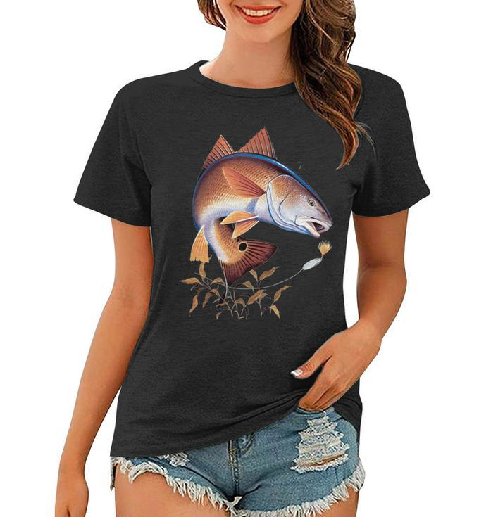 Fishing Red Fish Women T-shirt