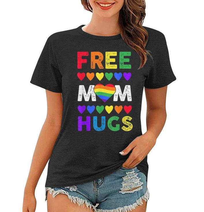 Free Mom Hugs T Rainbow Heart Lgbt Pride Month Women T-shirt
