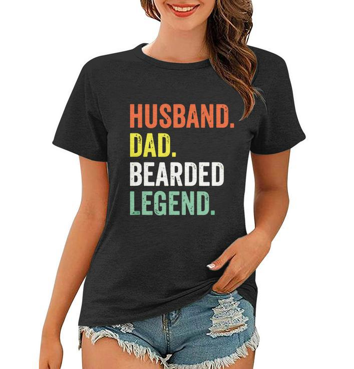 Funny Bearded Husband Dad Beard Legend Vintage V2 Women T-shirt