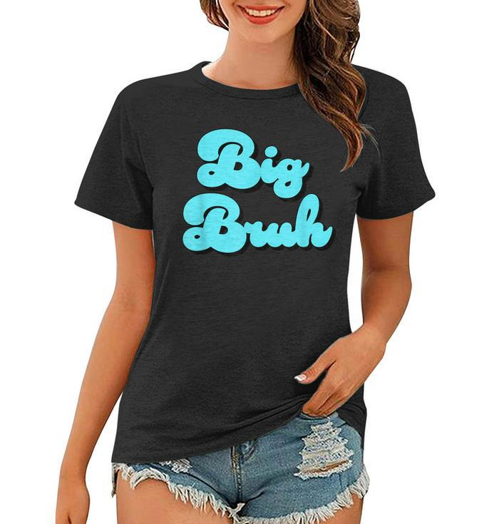 Funny Big Brother Older Sister Blue Graphic Letter Print  Women T-shirt