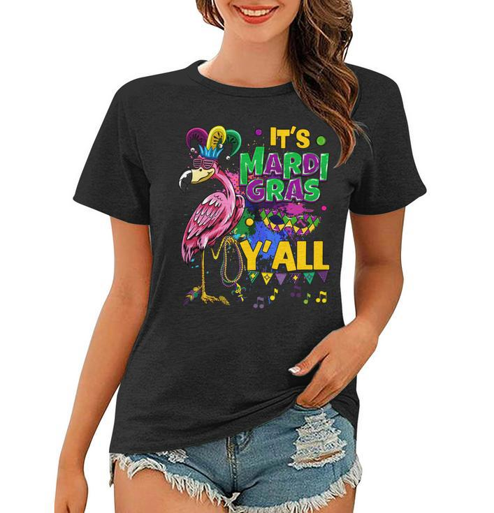 Funny Carnival Party Gift Idea Flamingo Mardi Gras   V6 Women T-shirt