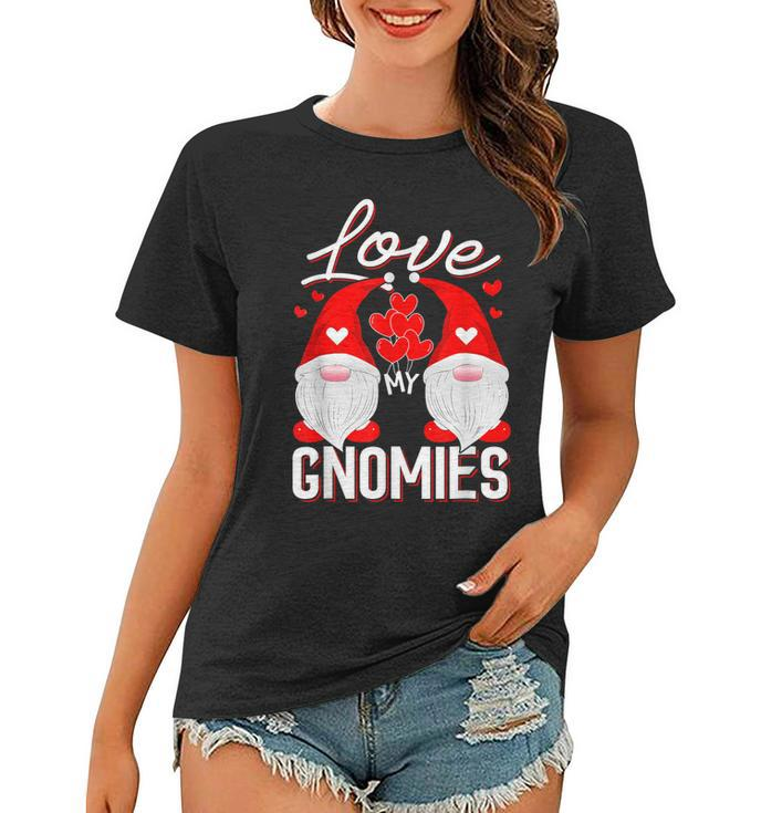 Funny Cute Love My Gnomies Gnomes & Hearts Valentines Day  Women T-shirt