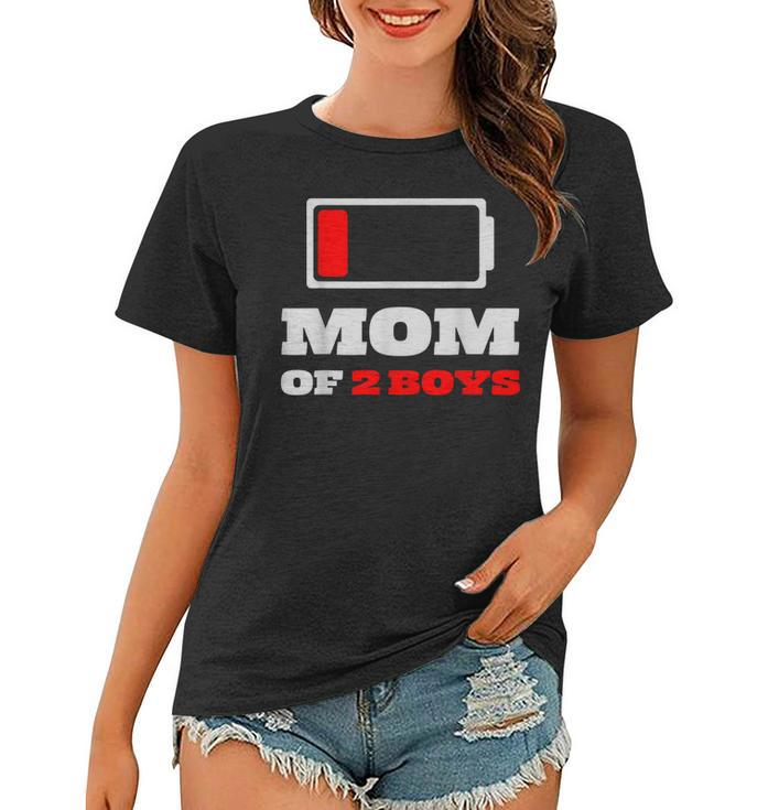 Funny Gift Ideas For Mothers Day Mom Of 2 Boys Women T-shirt