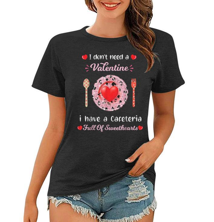Funny Lunch Lady Valentines Day For Lunch Lady Cafeteria  Women T-shirt