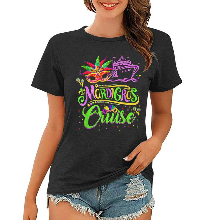 Funny Mardi Gras Cruise Cruising Mask Cruise Ship Carnival  Women T-shirt