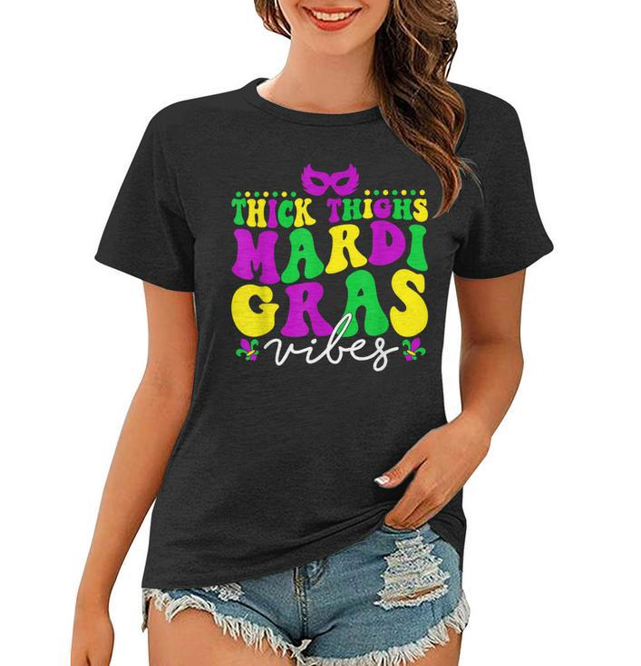 Funny Mardi Gras Thick Thighsvibes Happy Mardi Gras  Women T-shirt