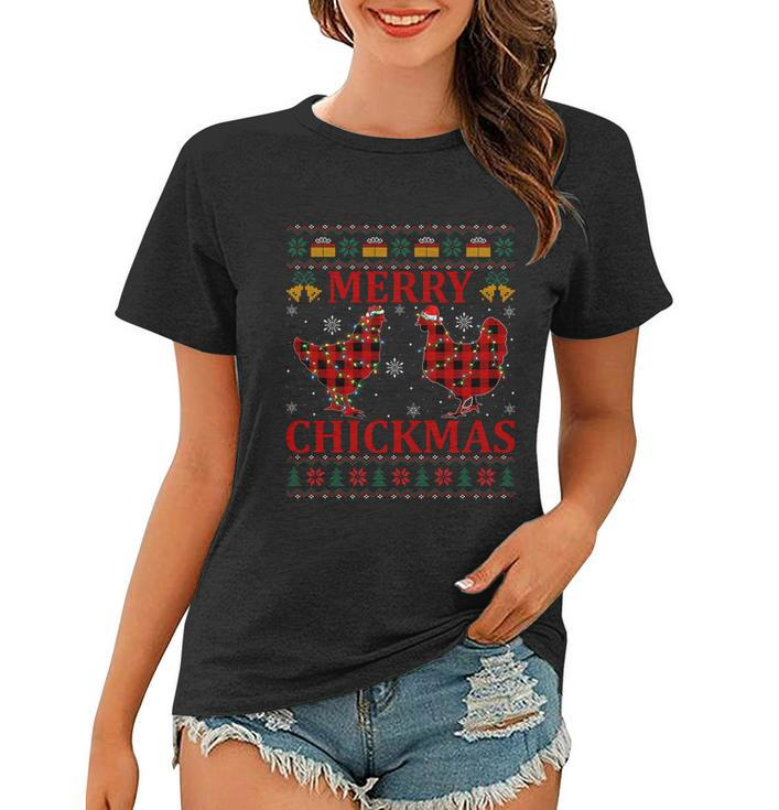 Funny Merry Chickmas Matching Family Ugly Chicken Christmas Gift Women T-shirt