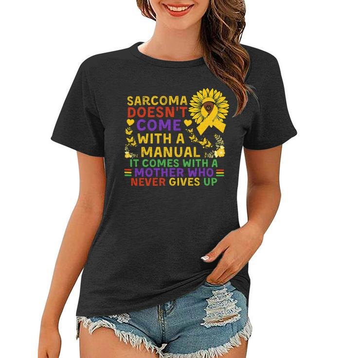Funny Sarcoma Mother Quote Sunflower With Butterflies Women T-shirt
