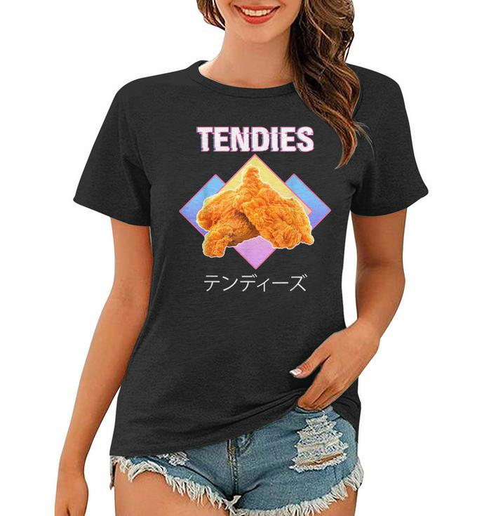 Funny Tendies Chicken Tenders Japanese Kanji Chicken Nuggets  Women T-shirt