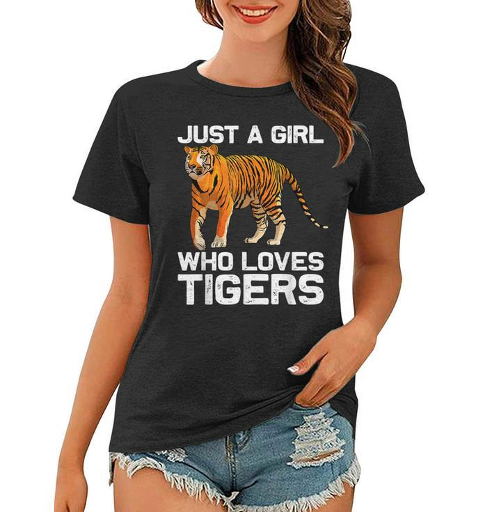 Funny Tiger Girl Design Kids Women Mom Tiger Love Wildlife  Women T-shirt