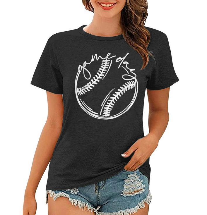 Game Day Baseball Baseball Life Softball Life Gift For Mom  Women T-shirt