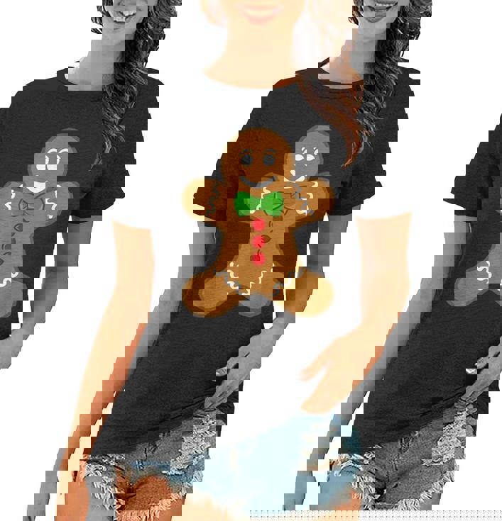 Gingerbread Man Christmas Cookie Baking Holiday Tee Women T-shirt