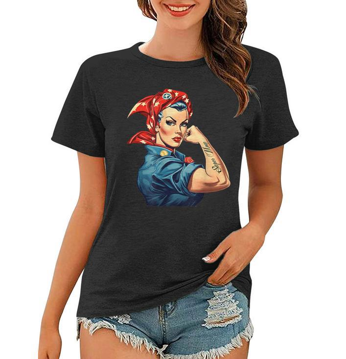 Girl Power We Can Do It Rosie The Riveter Woman Super Mom  Women T-shirt