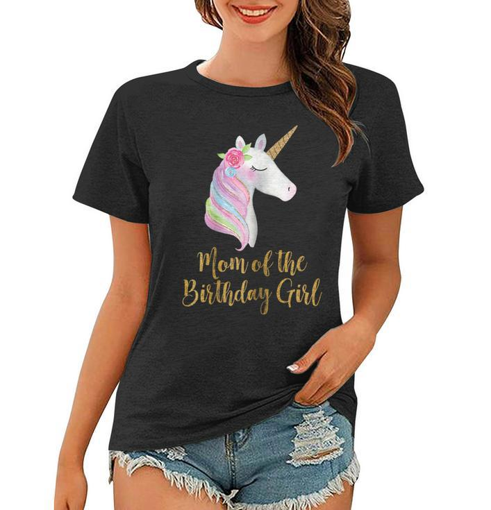 Gold Unicorn Mom Shirt Mom Of The Birthday Girl  Women T-shirt