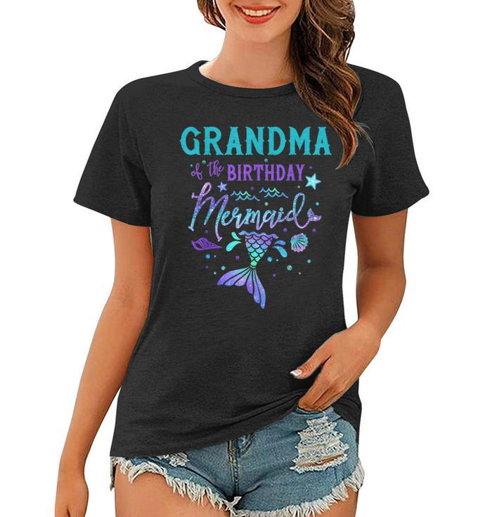 Grandma Of The Birthday Mermaid Theme Party Squad Security Women T-shirt