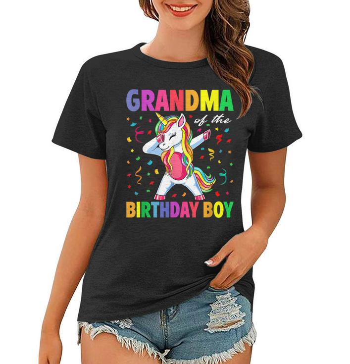Grandma Of The Birthday Party Gifts Boys Dabbing Unicorn  Women T-shirt