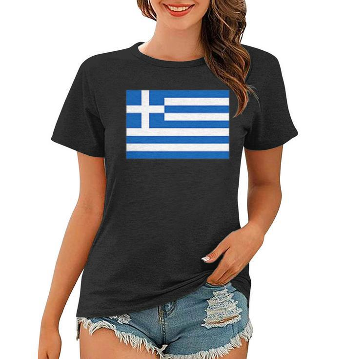 Greece Gift Women Men Kids Left Chest Greek Flag Souvenir  Women T-shirt
