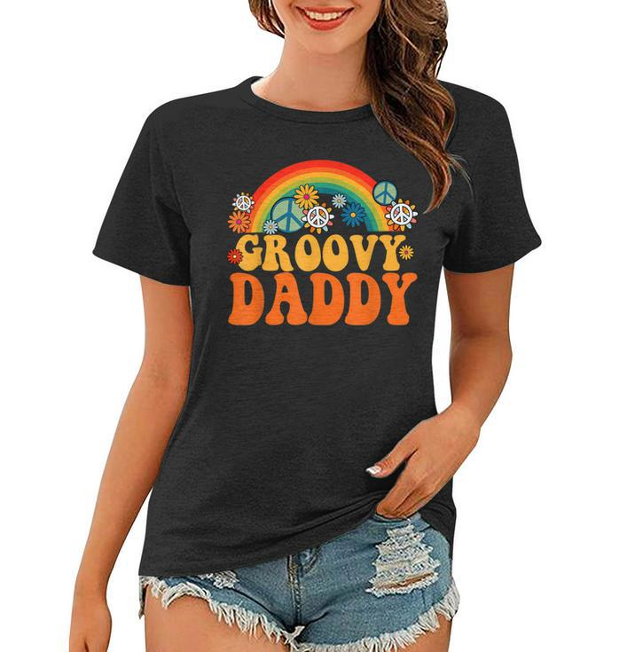 Groovy Daddy Tie Dye Hippie Rainbow Matching Family  Women T-shirt