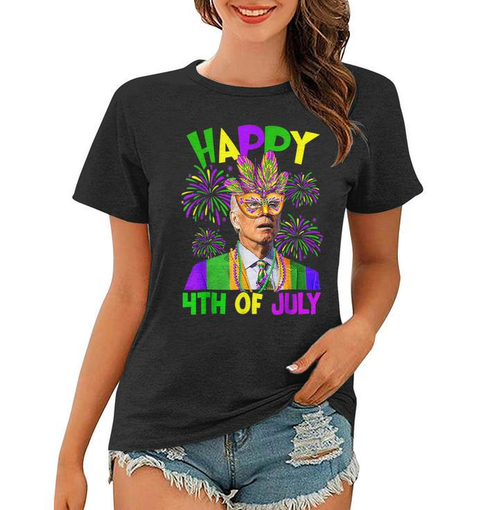 Happy 4Th Of July Joe Biden Mardi Gras Party Carnival  Women T-shirt