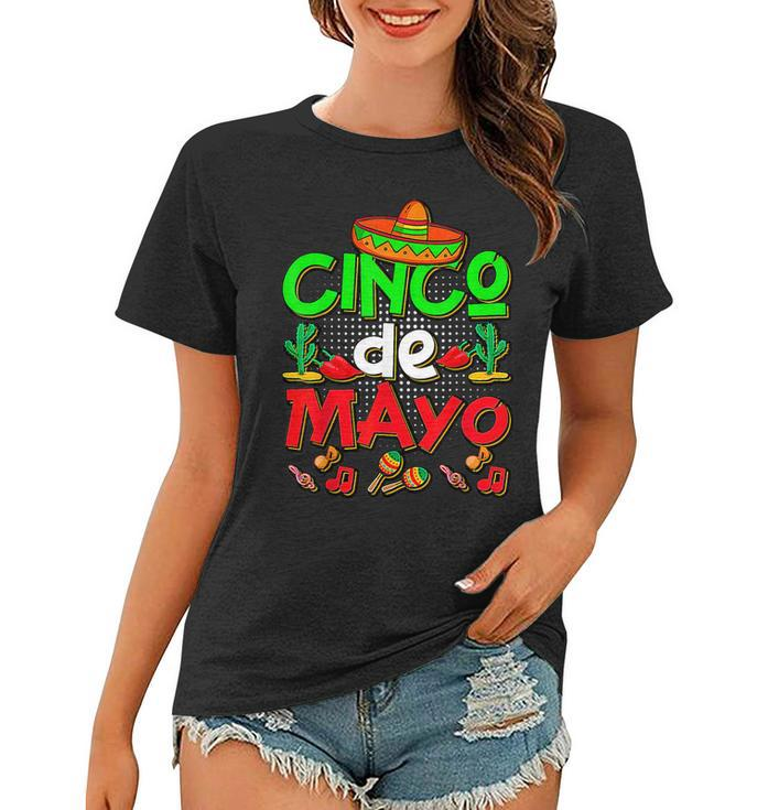 Happy Cinco De Mayo Colorful Sombrero Cactus Mexican Party  Women T-shirt