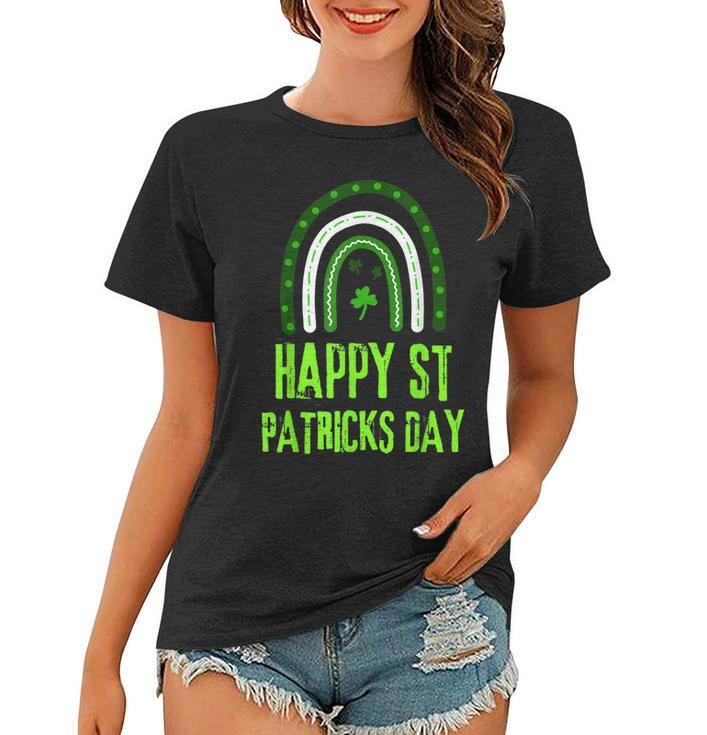 Happy St Patricks Day Rainbow Lucky Leopard Shamrock Irish  V3 Women T-shirt