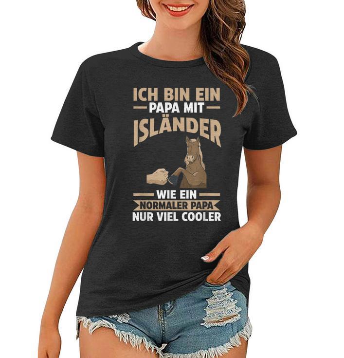 Herren Pferd Isländer Papa Vater Vatertag Reiter Frauen Tshirt