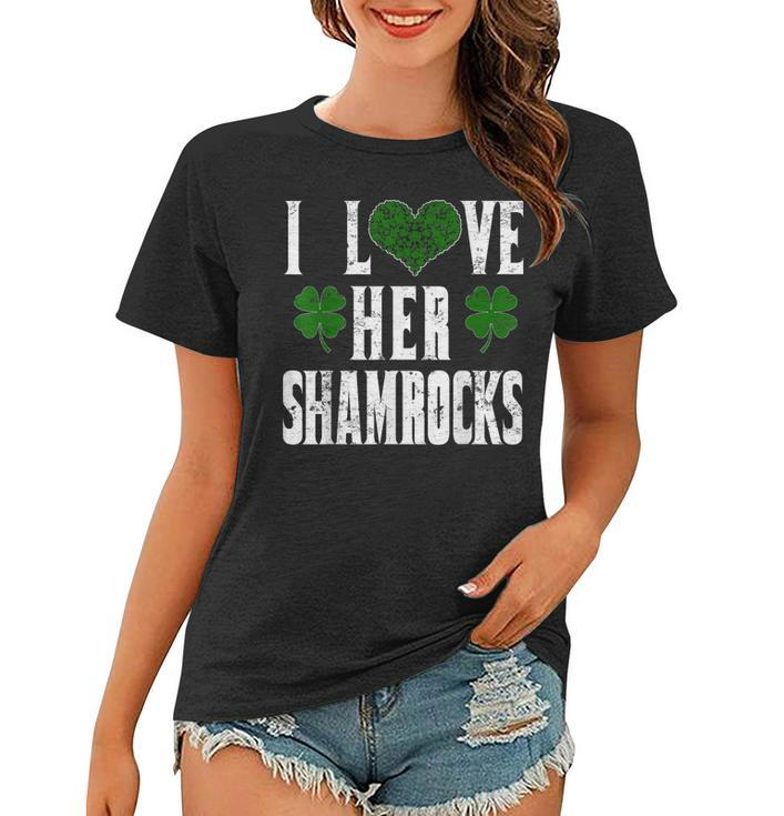 I Love Her Shamrocks Funny Couples St Patricks DayShirt Women T-shirt