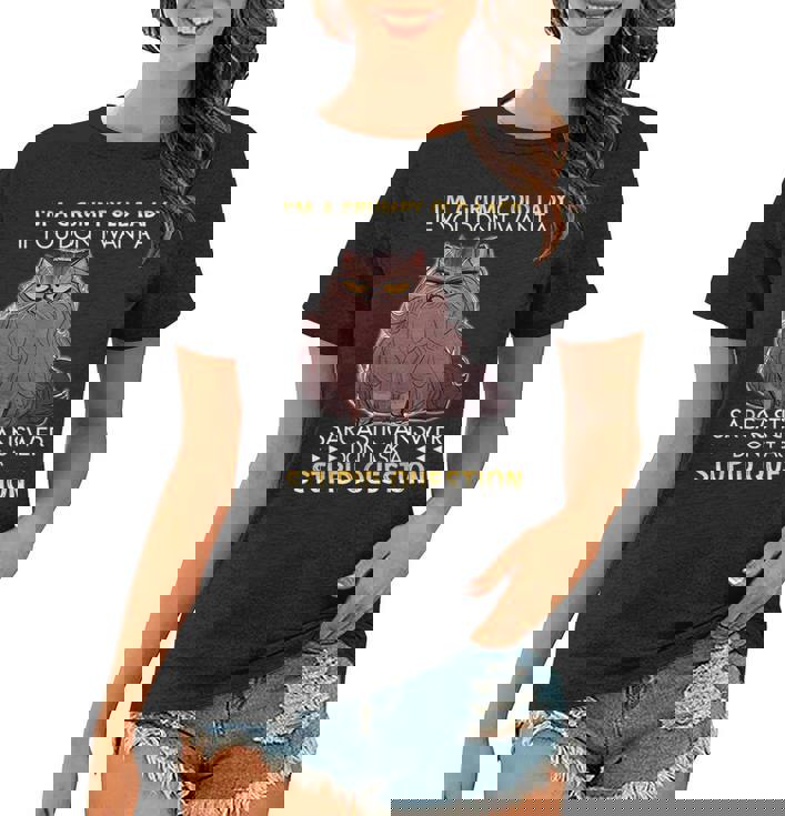 Im A Grumpy Old Lady If You Dont Want A Sarcastic Cat Gift Women T-shirt