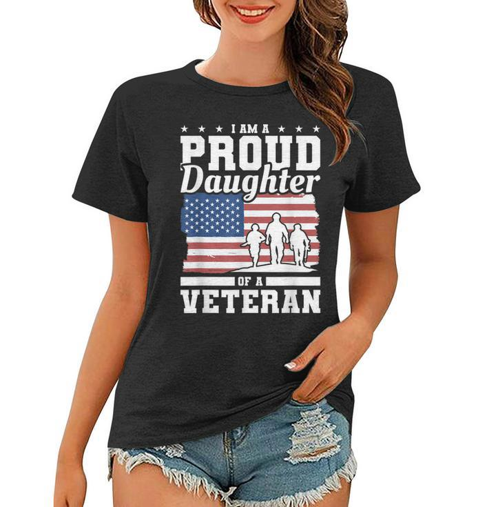 Im A Proud Daughter Of A Veteran American Flag Veterans Day  Women T-shirt
