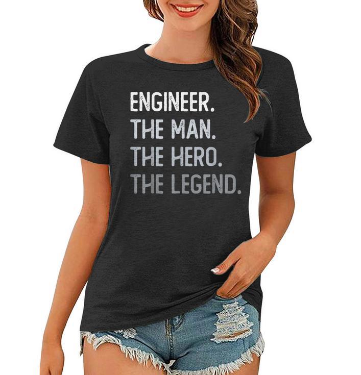 Ingenieur Tribut Frauen Tshirt Der Mann, Der Held, Die Legende Schwarzes Statement-Frauen Tshirt