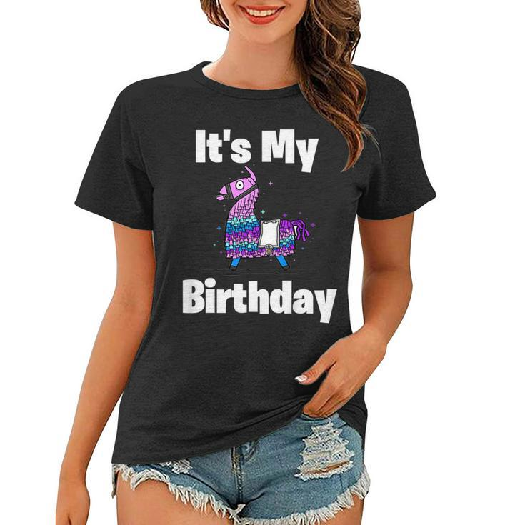 Its My Birthday Loot Llama Victory Gaming Gamer Bday Shirt Women T-shirt