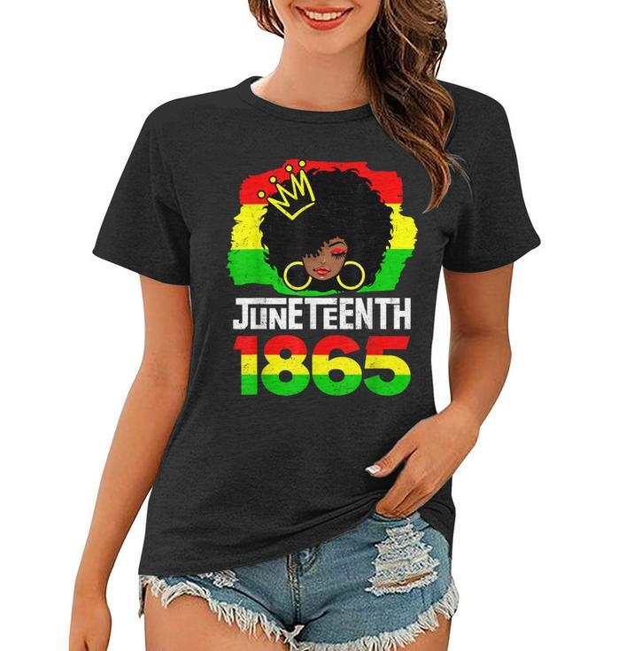 Junenth 1865 Africa Black Queen Melanin Freedom Men Women  Women T-shirt