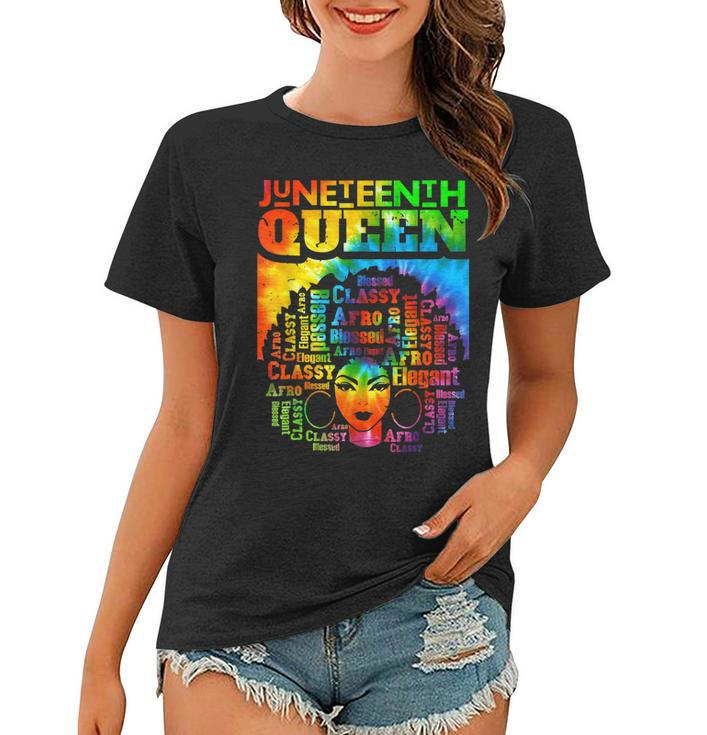 Junenth Queen Afro Melanin Black Girl Magic Women Tie Dye  Women T-shirt