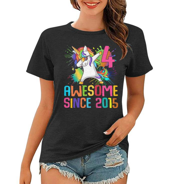 Kids 4 Years Old 4Th Birthday Unicorn Shirt Girl Daughter Gift Pa Women T-shirt