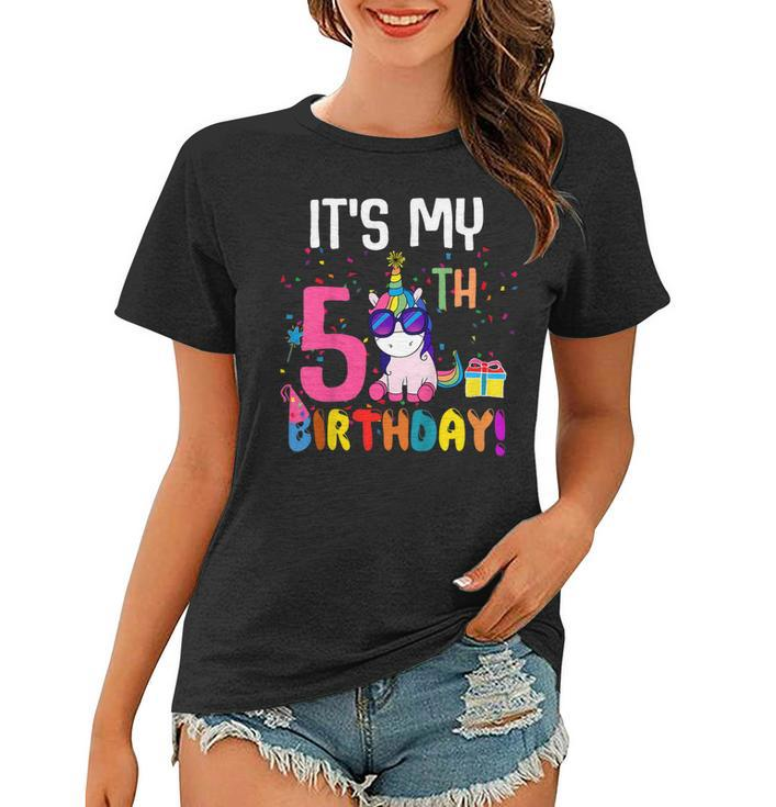 Kids 5 Years Old 5Th Birthday Unicorn Shirt Girl Daughter Gift Pa Women T-shirt