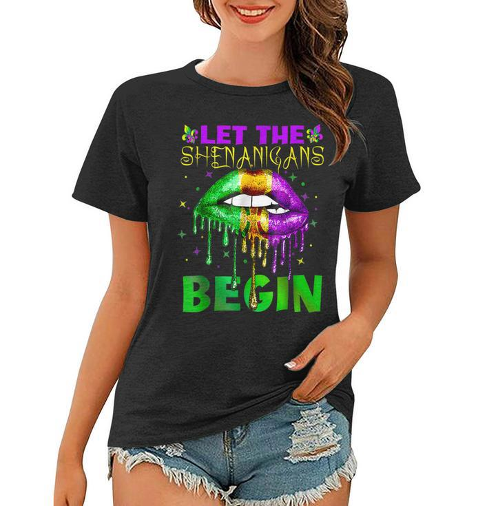 Let The Shenanigans Begin Mardi Gras Sexy Lips  Women T-shirt