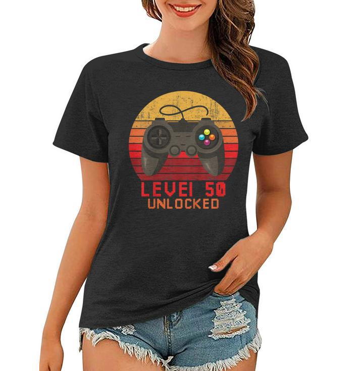 Level 50 Unlocked Funny T Shirt Video Gamer 50Th Birthday Women T-shirt