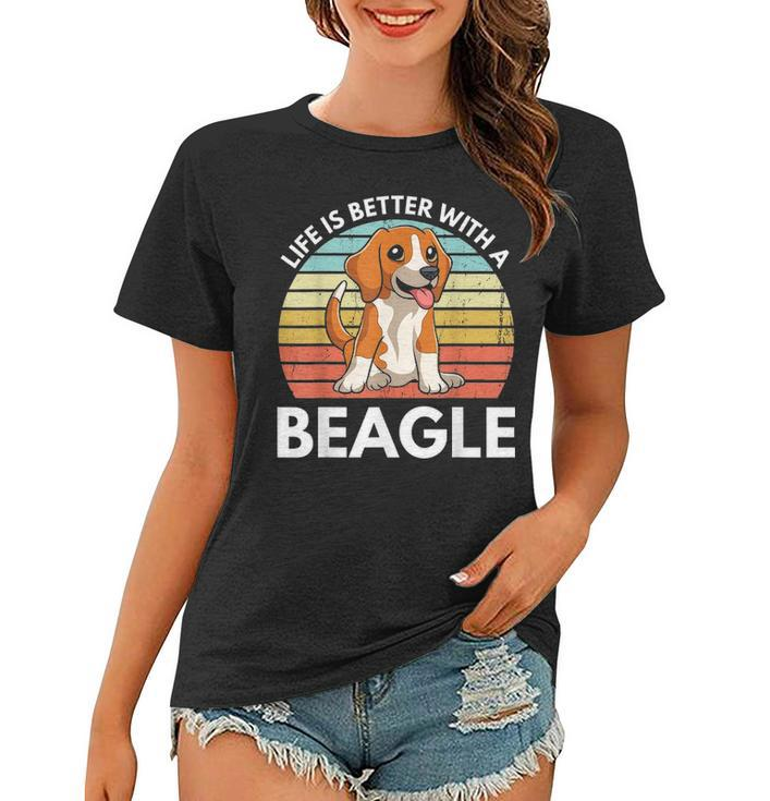 Life Is Better With A Beagle Cute Beagle Mom Dog Mom Beagle Women T-shirt