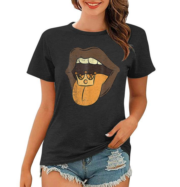 Lips With Tongue Out Black History Month Afro Frican Pride  Women T-shirt