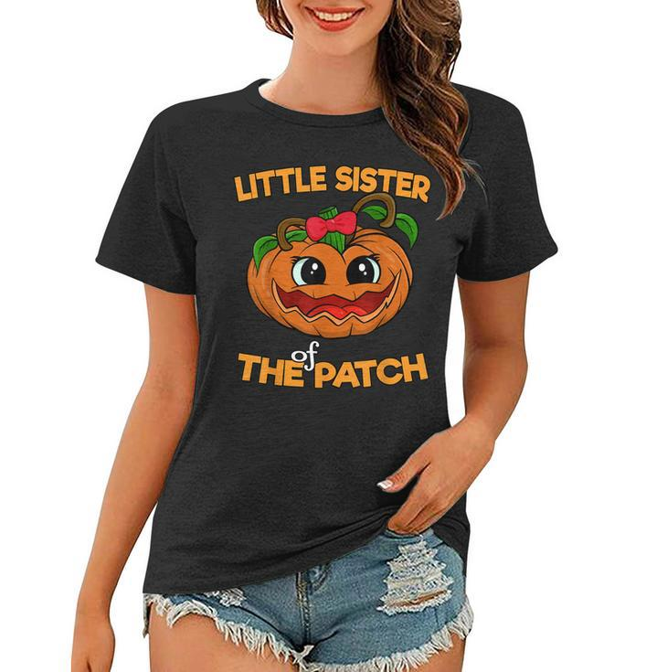 Little Sister Of The Patch Funny Matching Halloween Pumpkins Women T-shirt