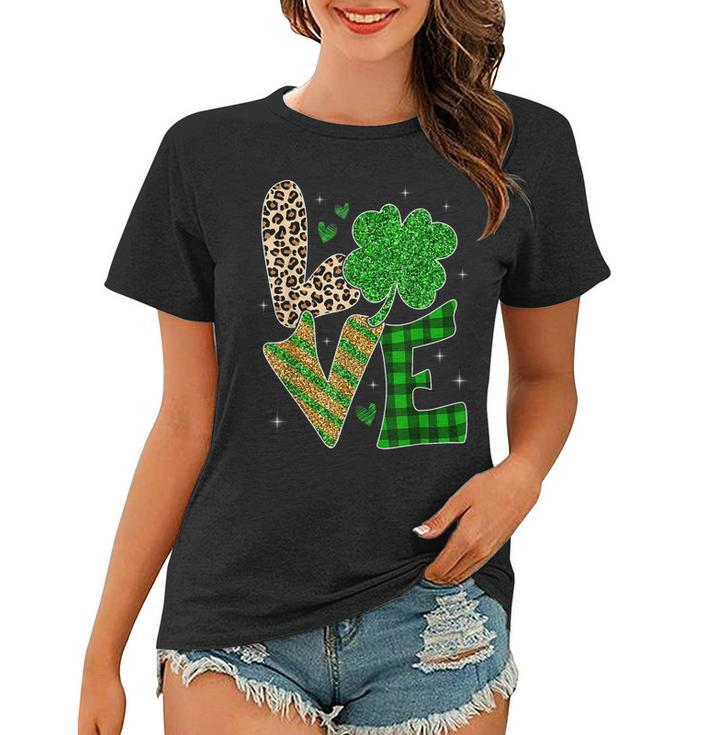 Love Nurse Life Leopard Print Nurse St Patricks Day Shamrock  Women T-shirt