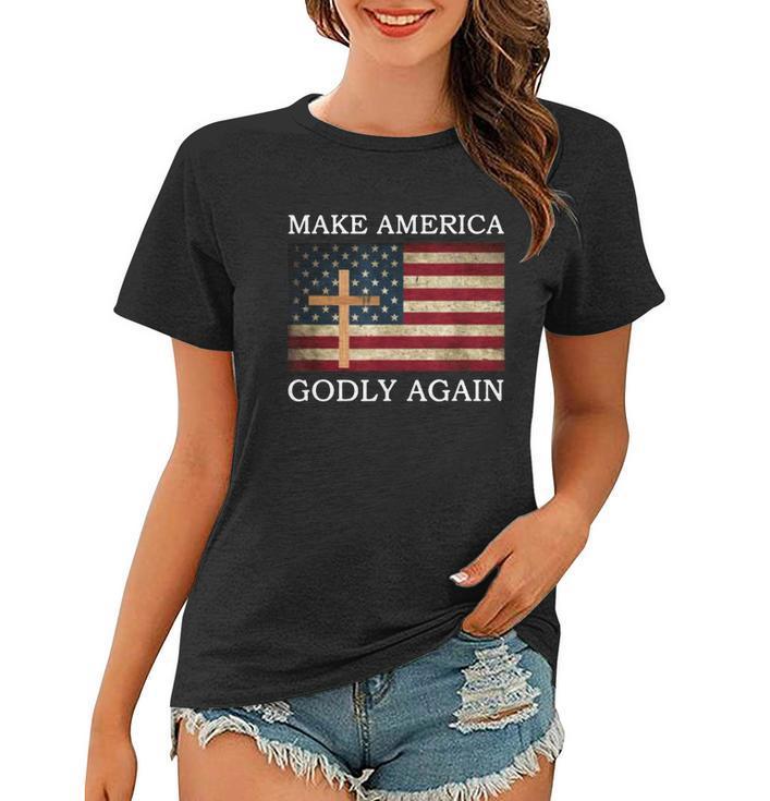 Make America Godly Again American Flag Shirt Women T-shirt